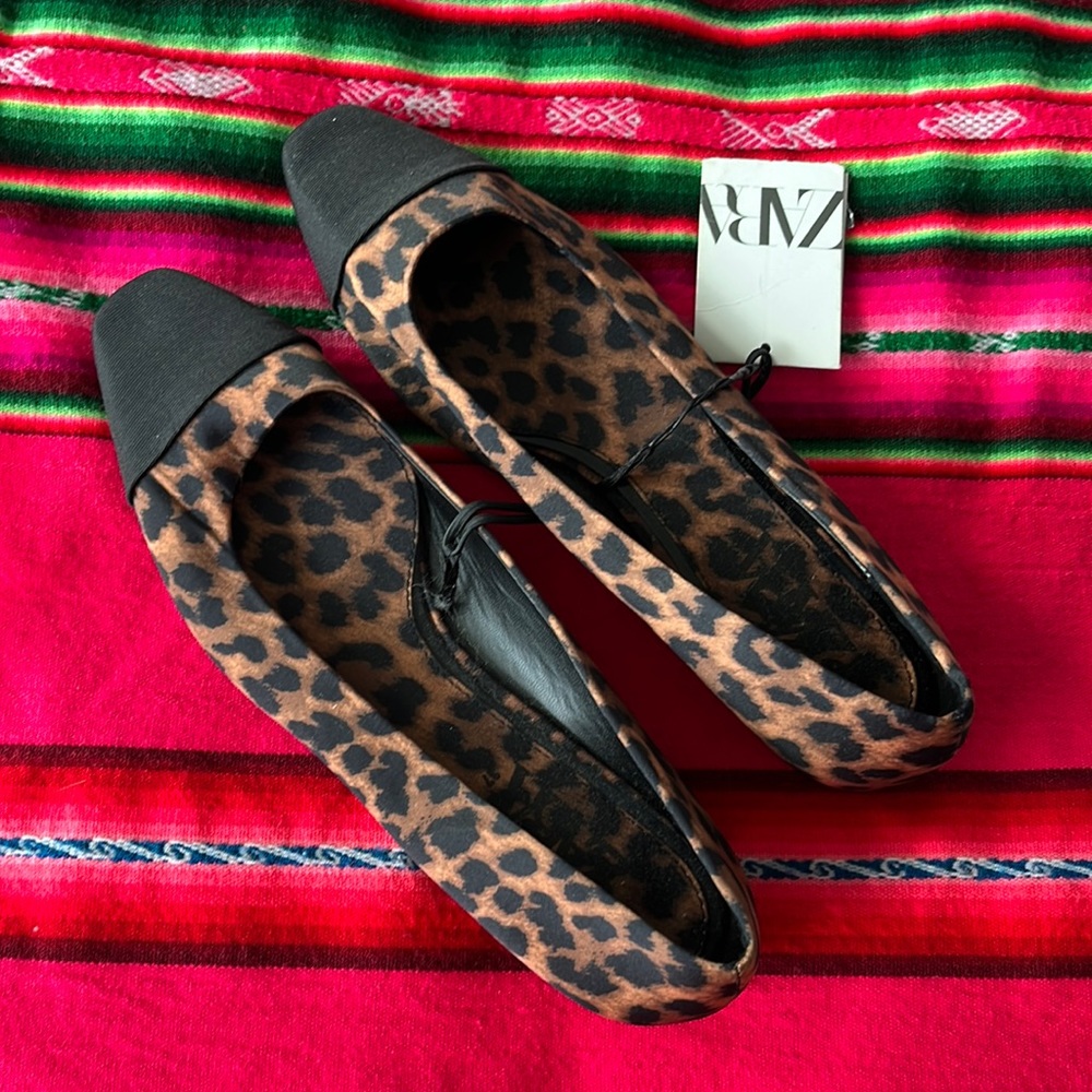 Zara Leopard Flat Shoe